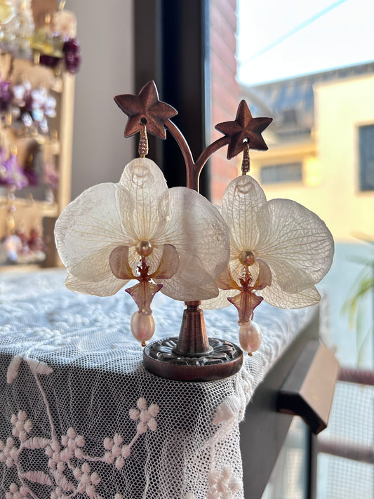 Pendientes Phalaenopsis white