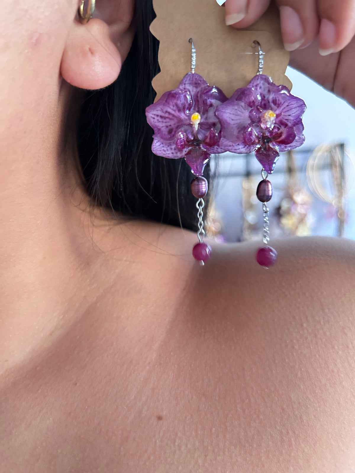 Pendientes mini purple