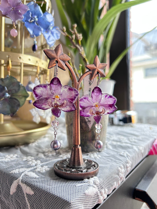 Pendientes orchid mini purple