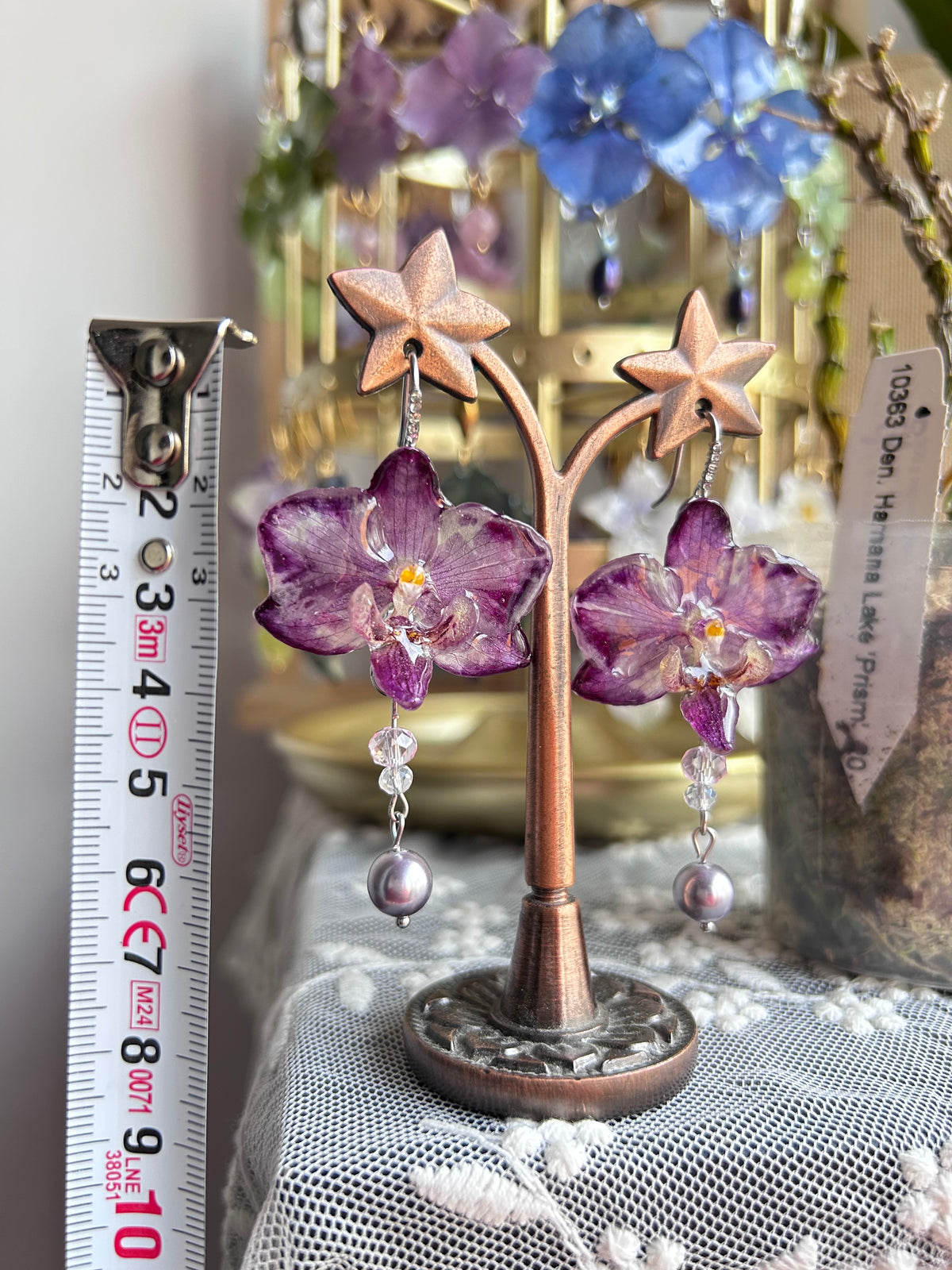 Pendientes orchid mini purple