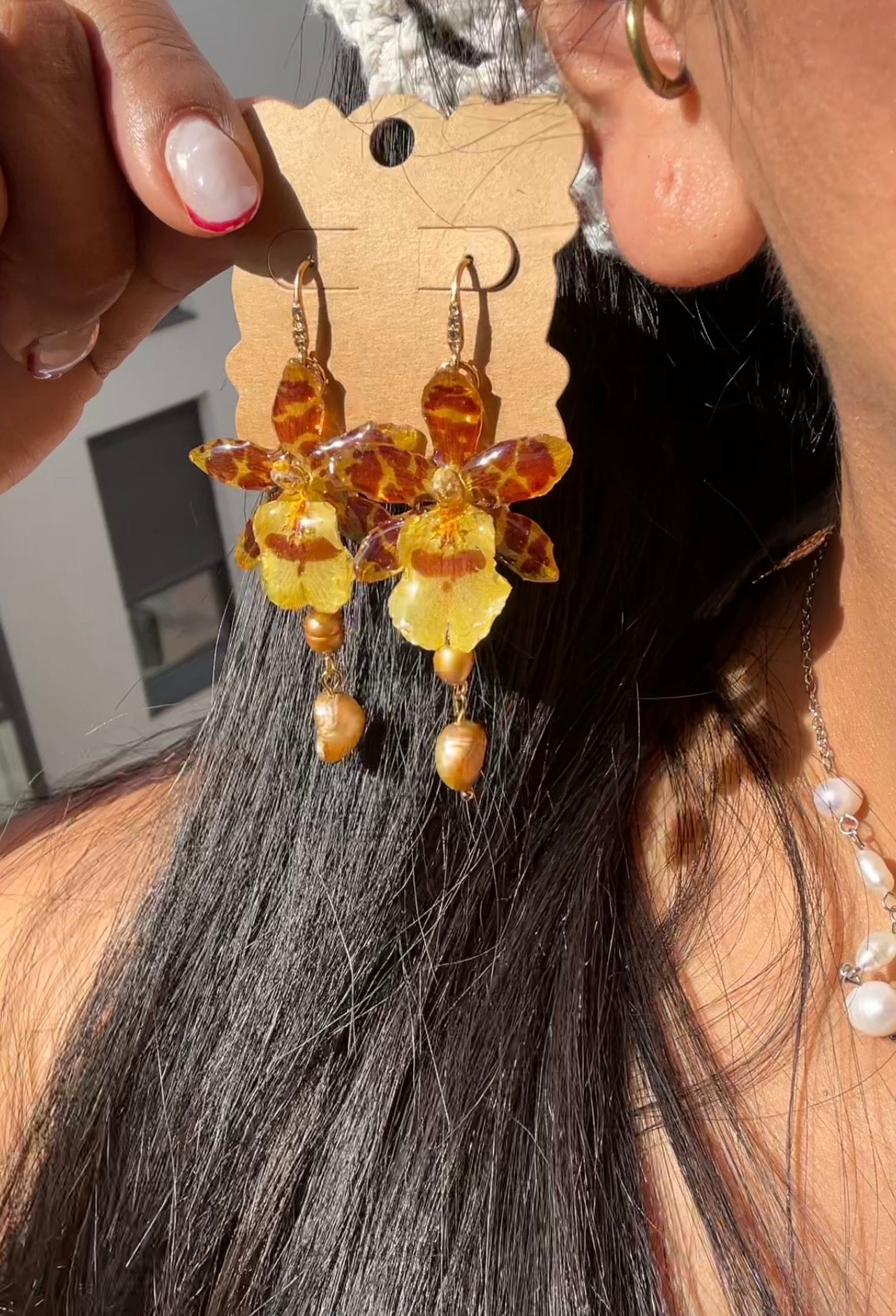 Mini yellow cambria earrings