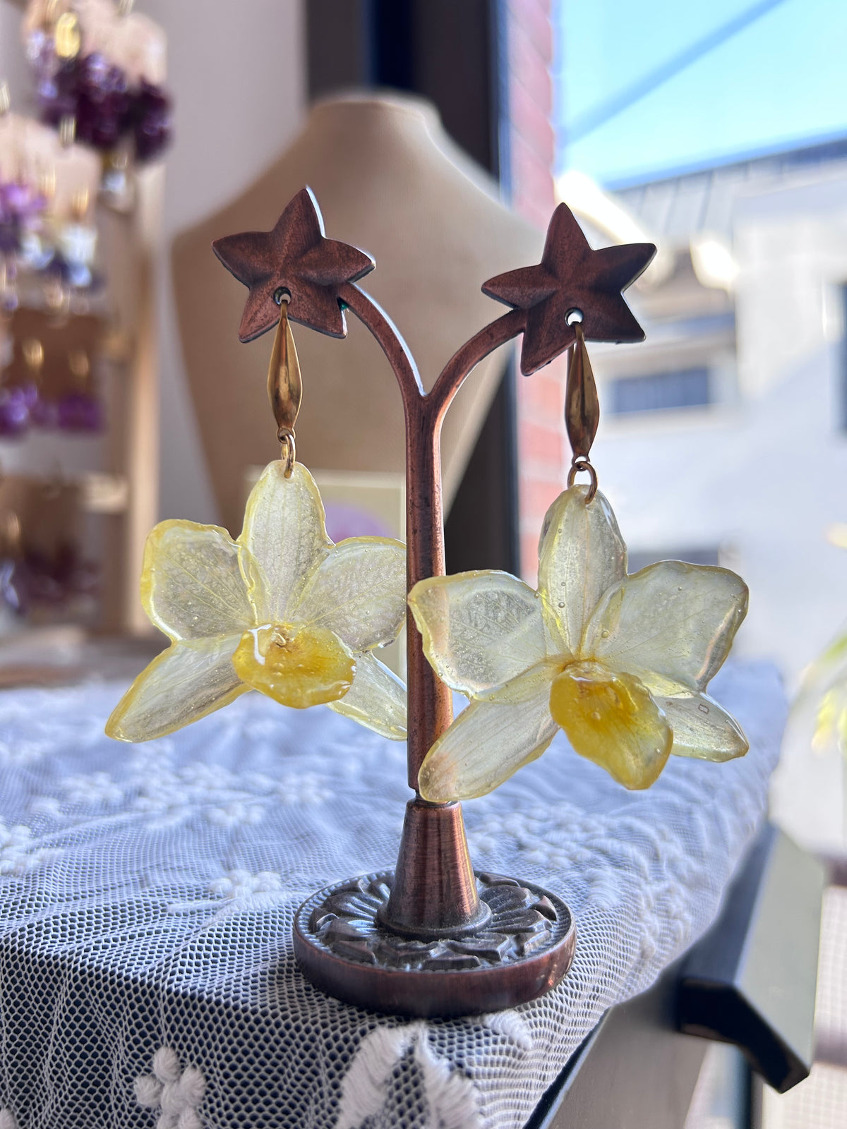 Pendientes dendrobium Yellow