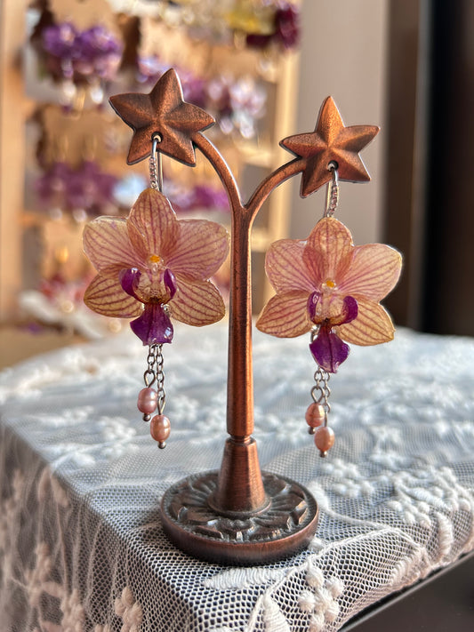 Pendientes Phalaenopsis mini silver