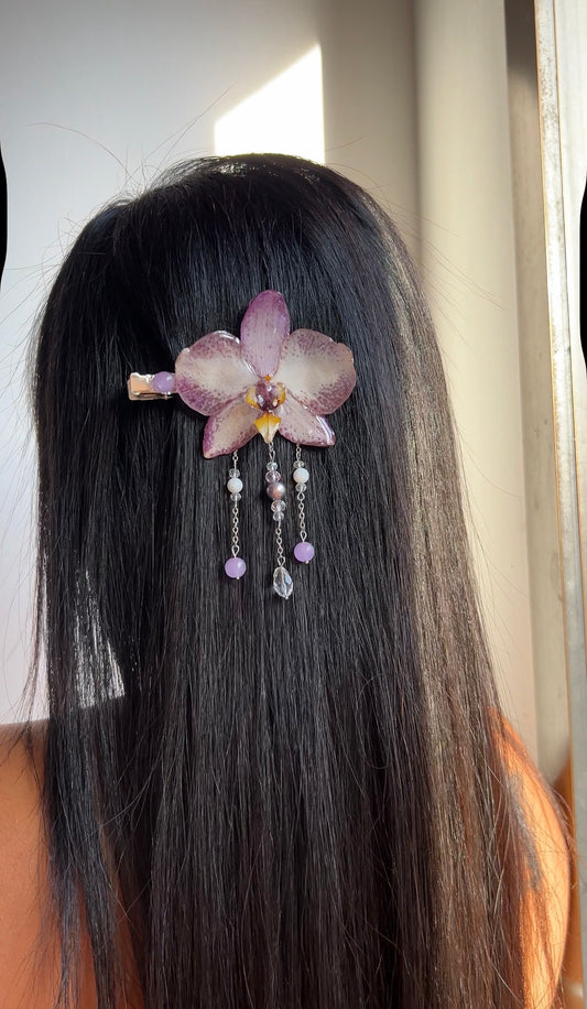 Hair clip phalaenopsis lila