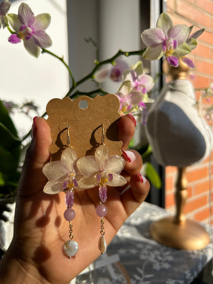 Princess orchid earrings