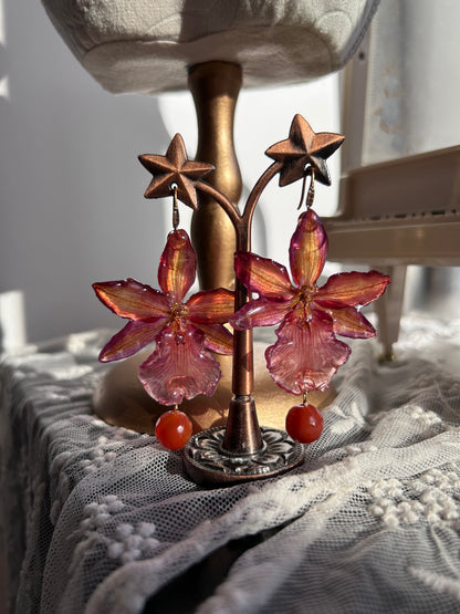 Cambria orchid earrings
