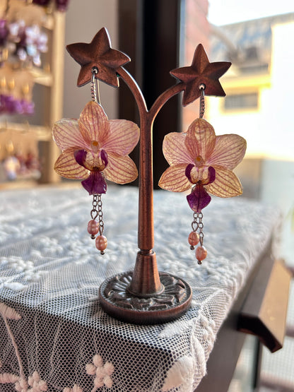 Pendientes Phalaenopsis mini silver