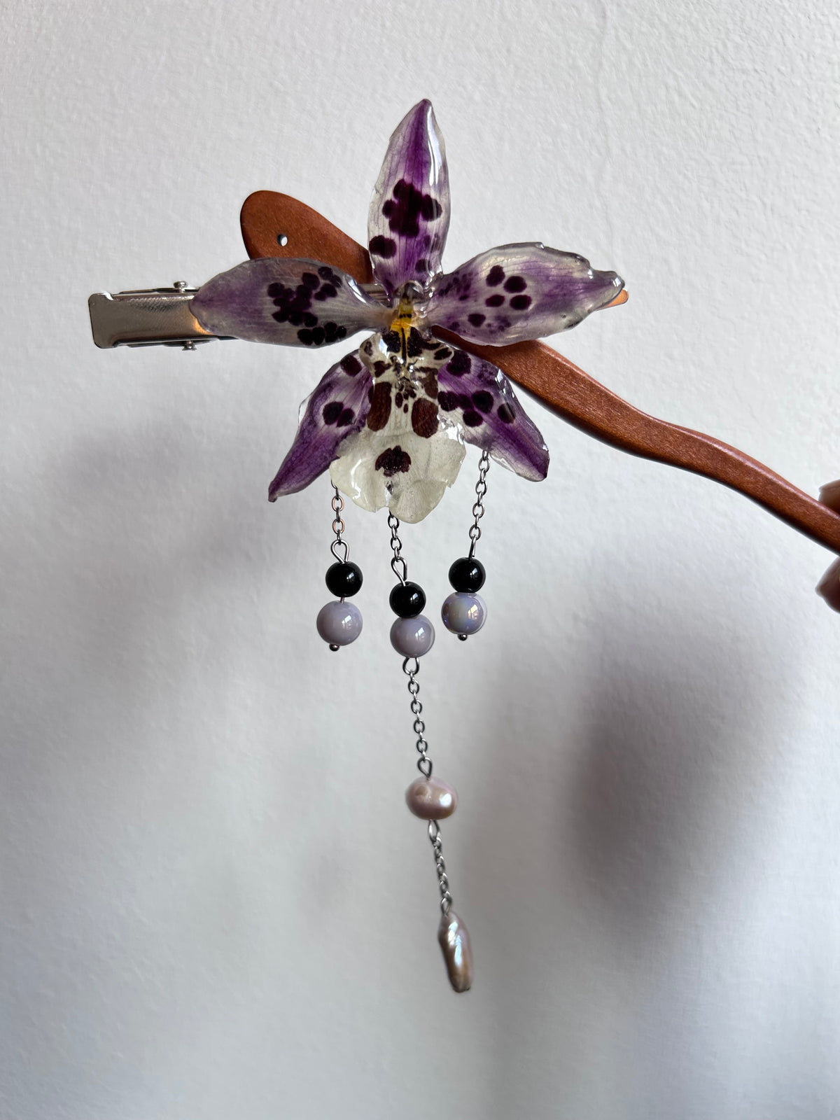 Hair clip exotic orchid