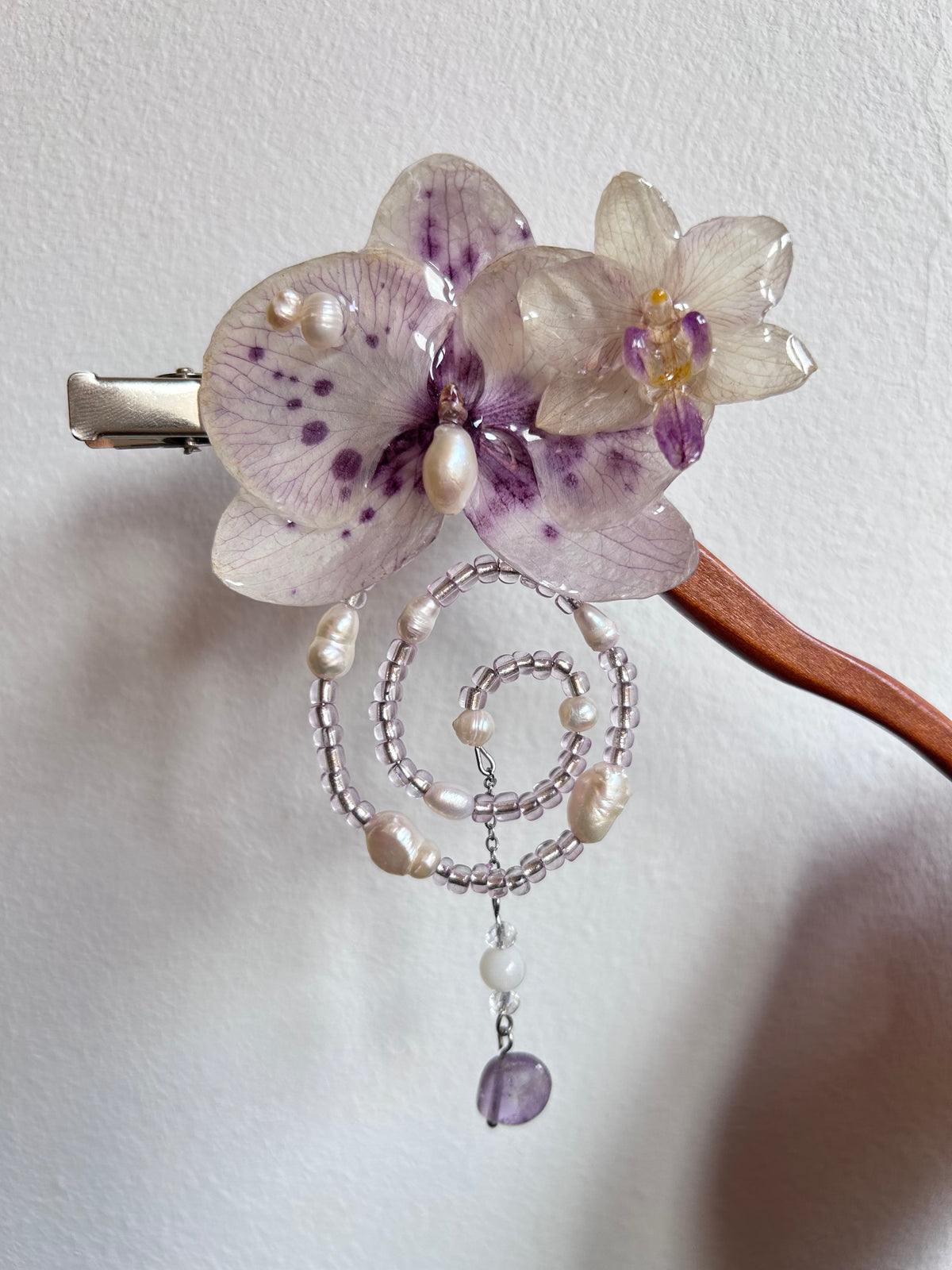 Hair clip duple de orquídeas