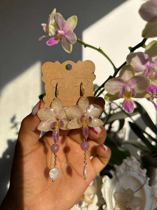 Princess orchid earrings