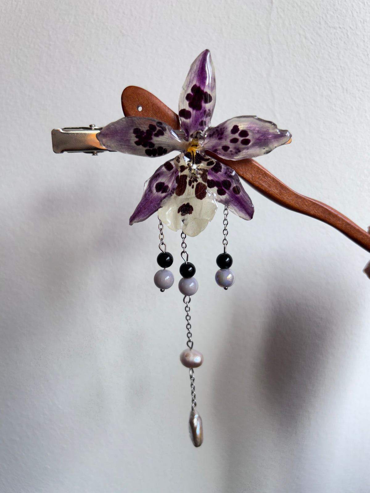 Hair clip exotic orchid