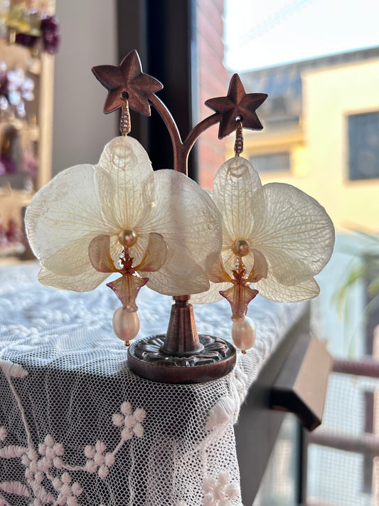 Pendientes Phalaenopsis white