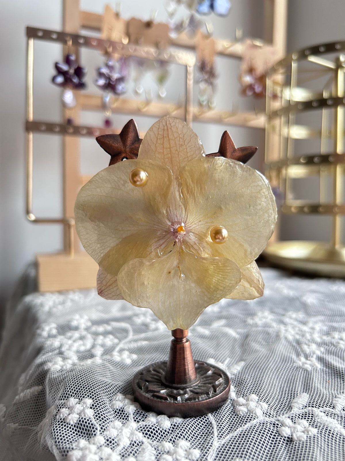Hair clip Phalaenopsis Yellow