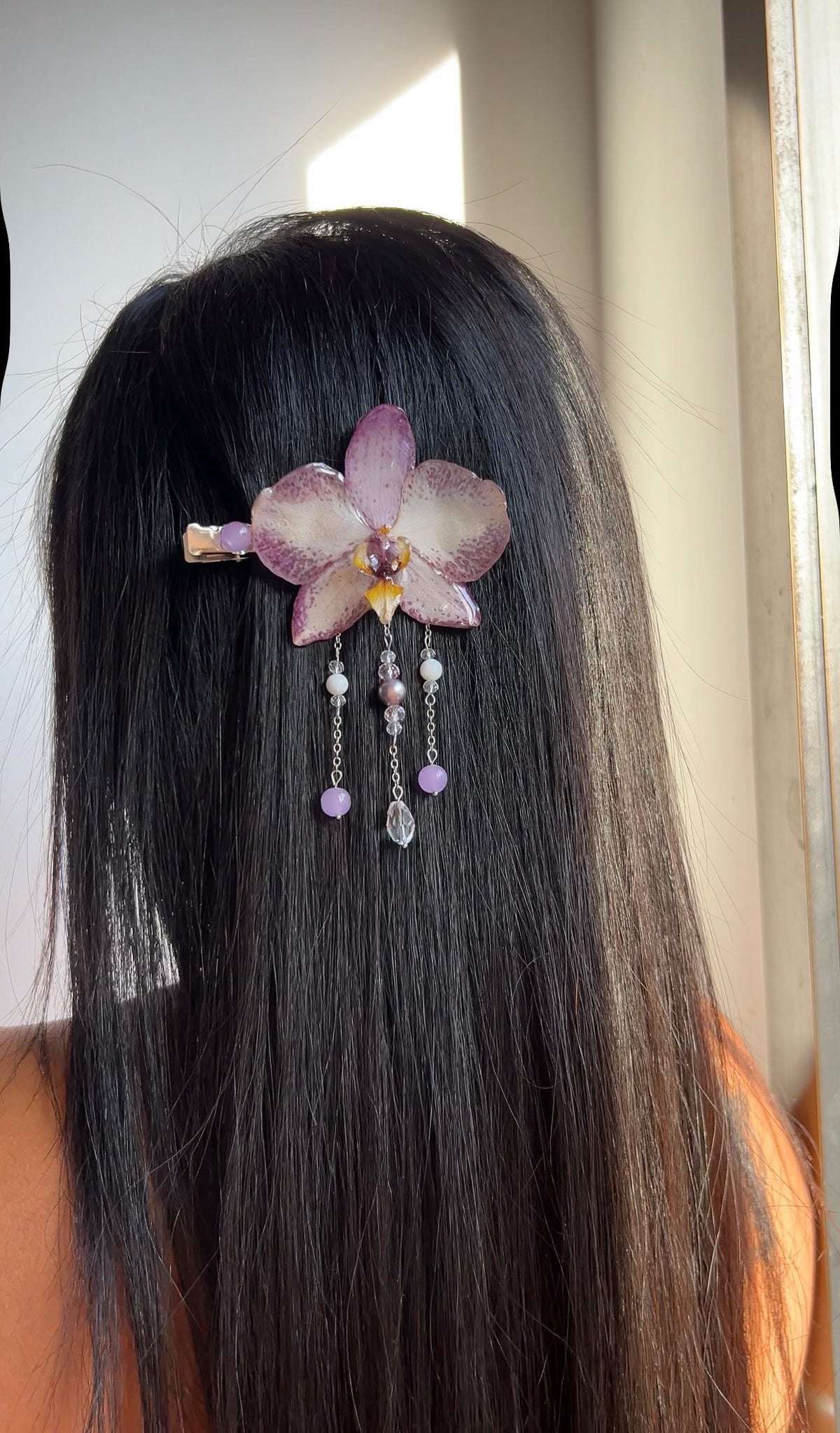 Hair clip phalaenopsis lila