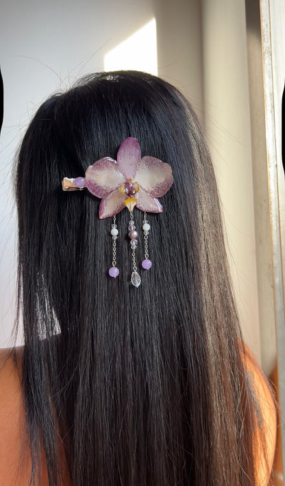 Hair clip phalaenopsis lila