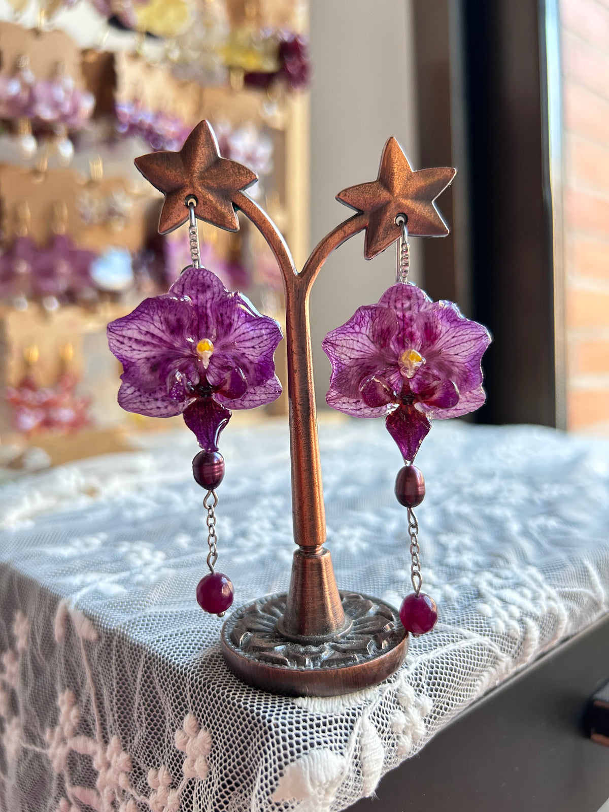 Pendientes mini purple