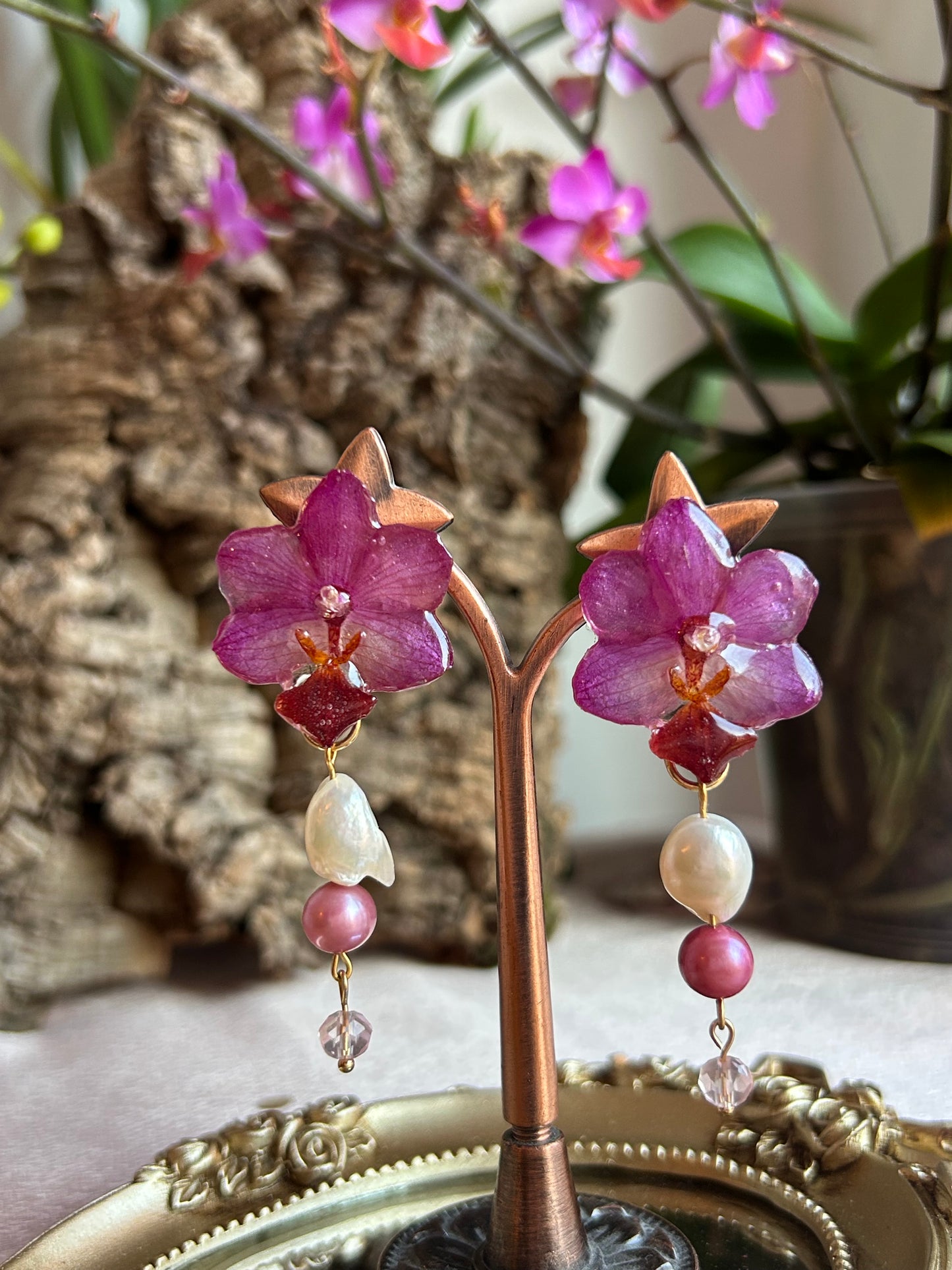 Pendientes Mini orchid pink