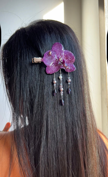 Hair clip Phalaenopsis Moteada