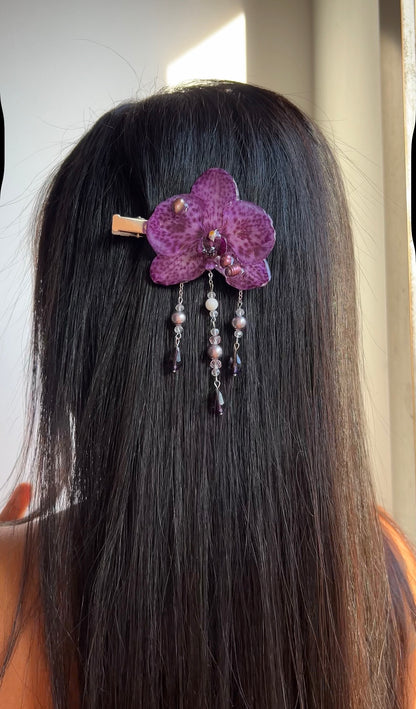 Hair clip Phalaenopsis Moteada