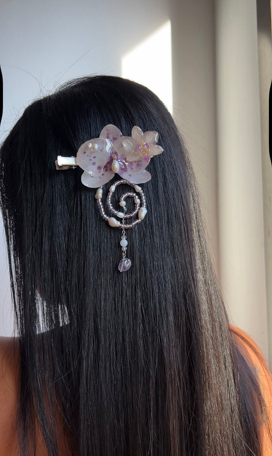 Hair clip duple de orquídeas