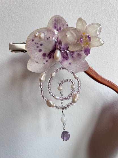 Hair clip duple de orquídeas