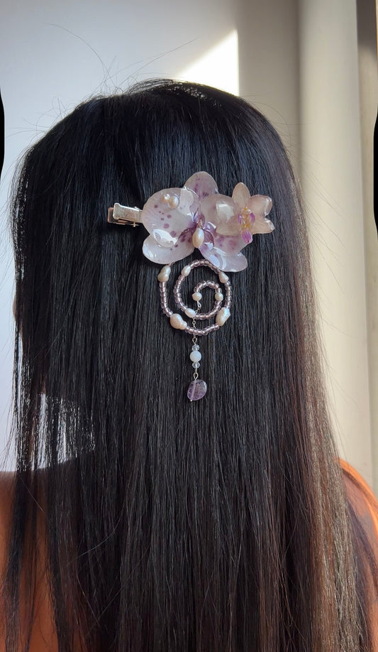 Hair clip duple de orquídeas
