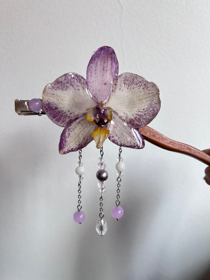 Hair clip phalaenopsis lila