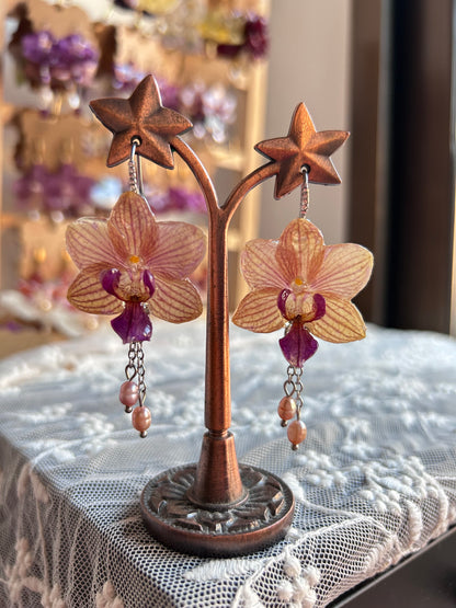 Pendientes Phalaenopsis mini silver