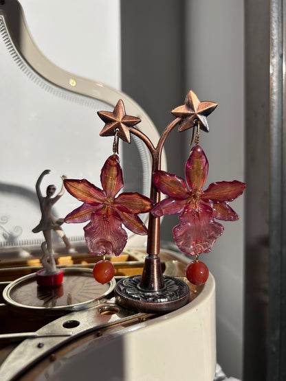 Cambria orchid earrings