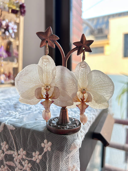 Pendientes Phalaenopsis white