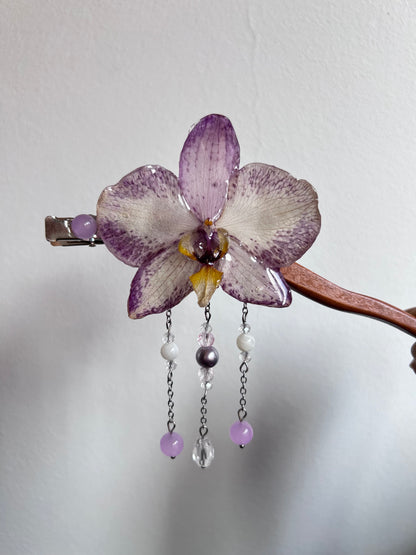 Hair clip phalaenopsis lila