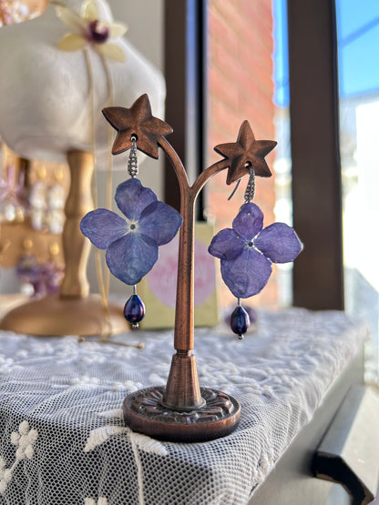 Pendientes Hortensias azules