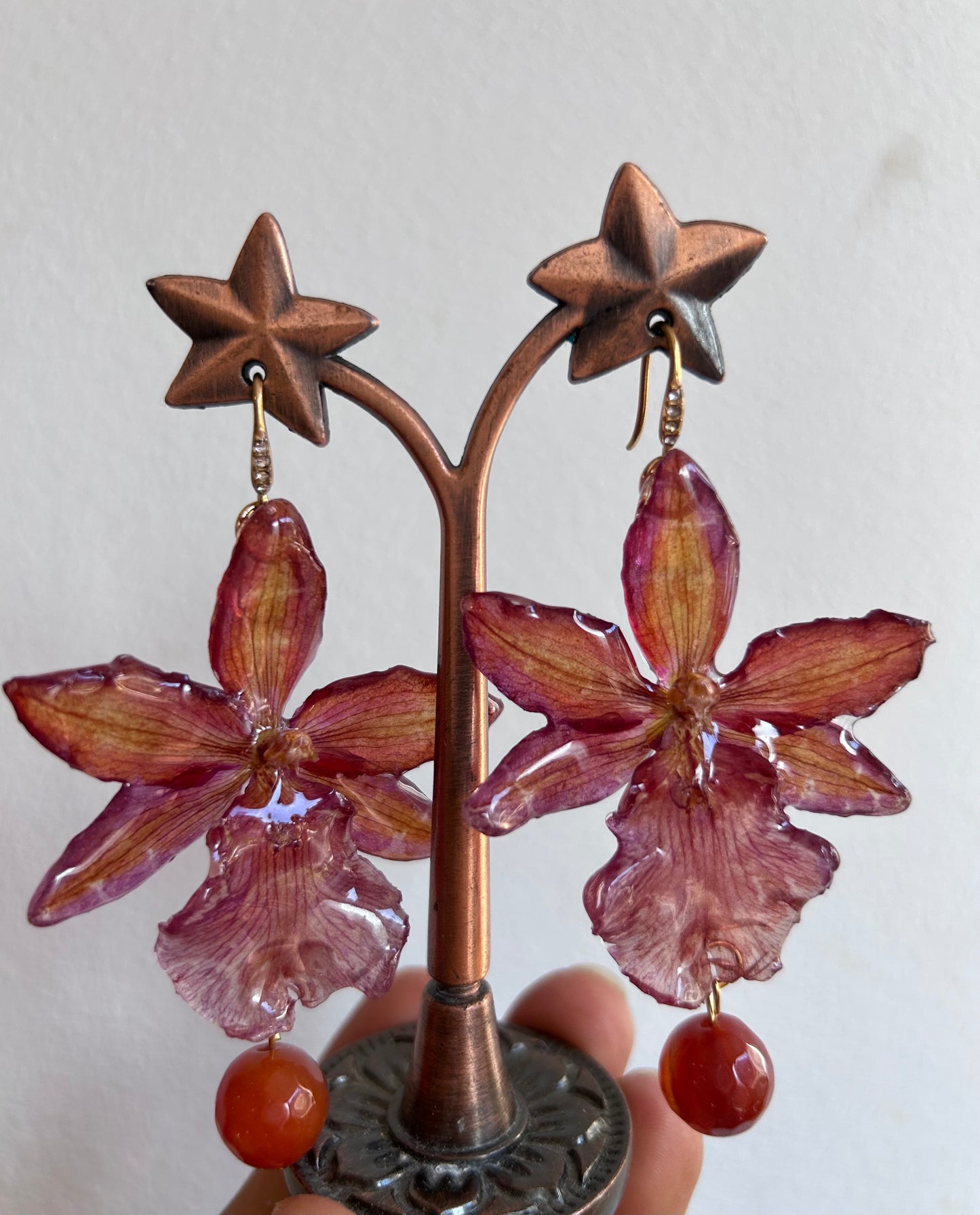 Cambria orchid earrings