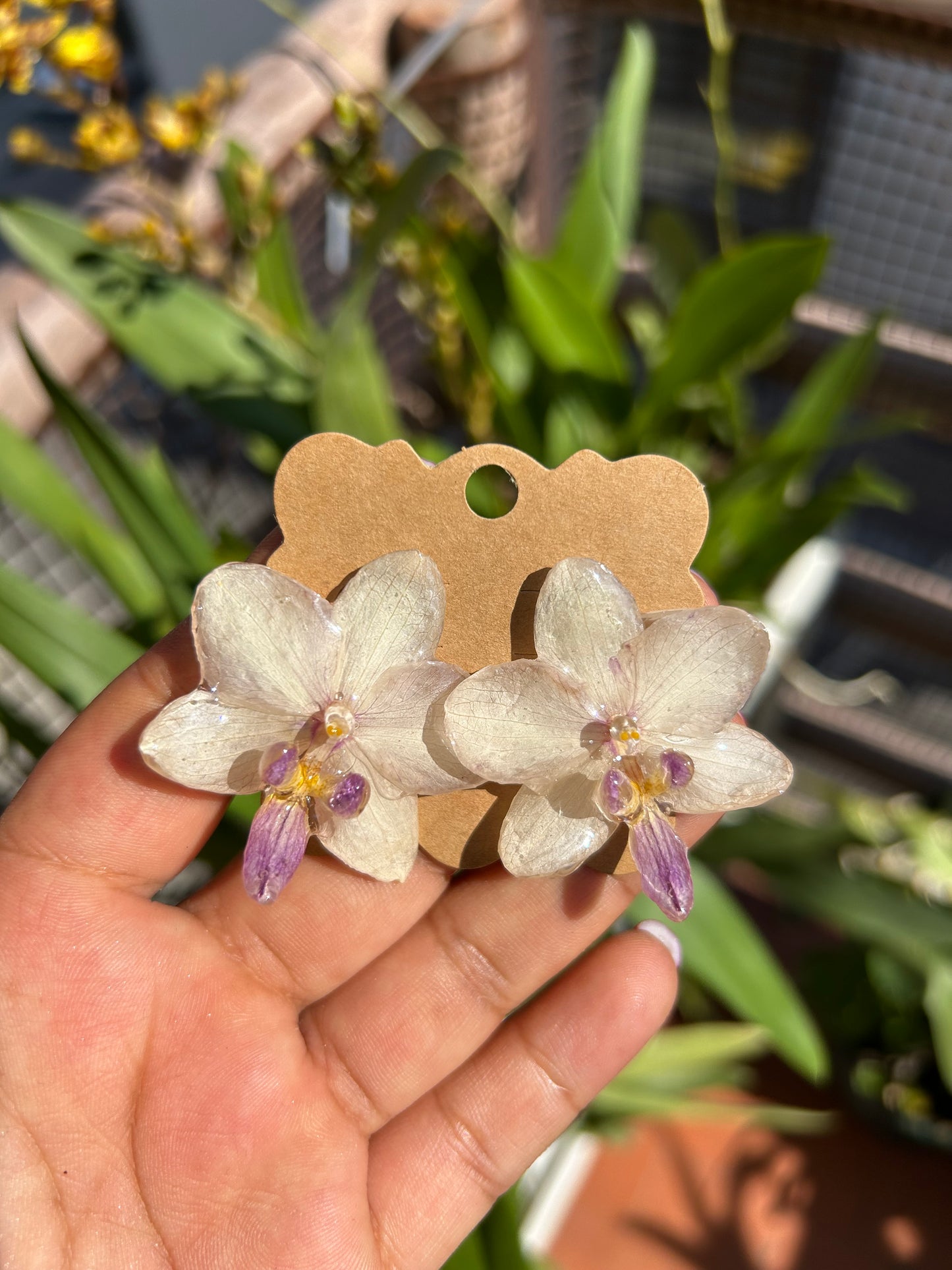 Mini orchid earrings