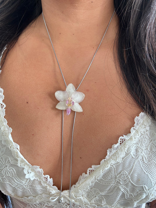 Orchid mini white silver