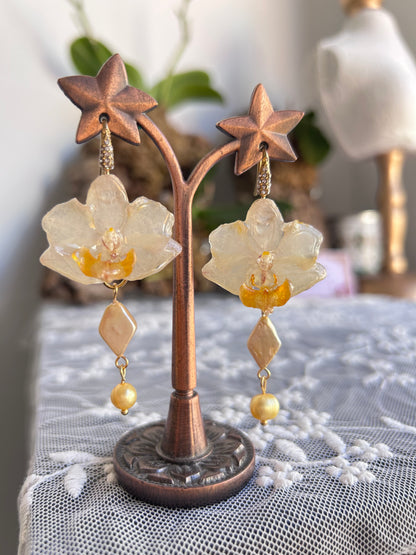 Pendientes orquídea gold