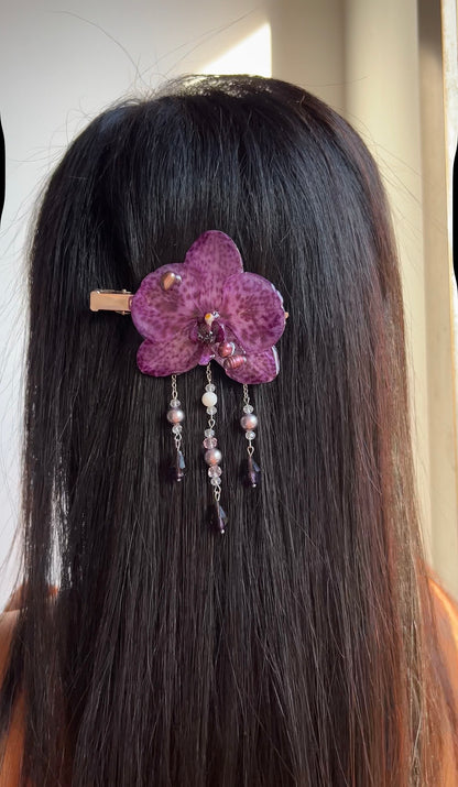 Hair clip Phalaenopsis Moteada