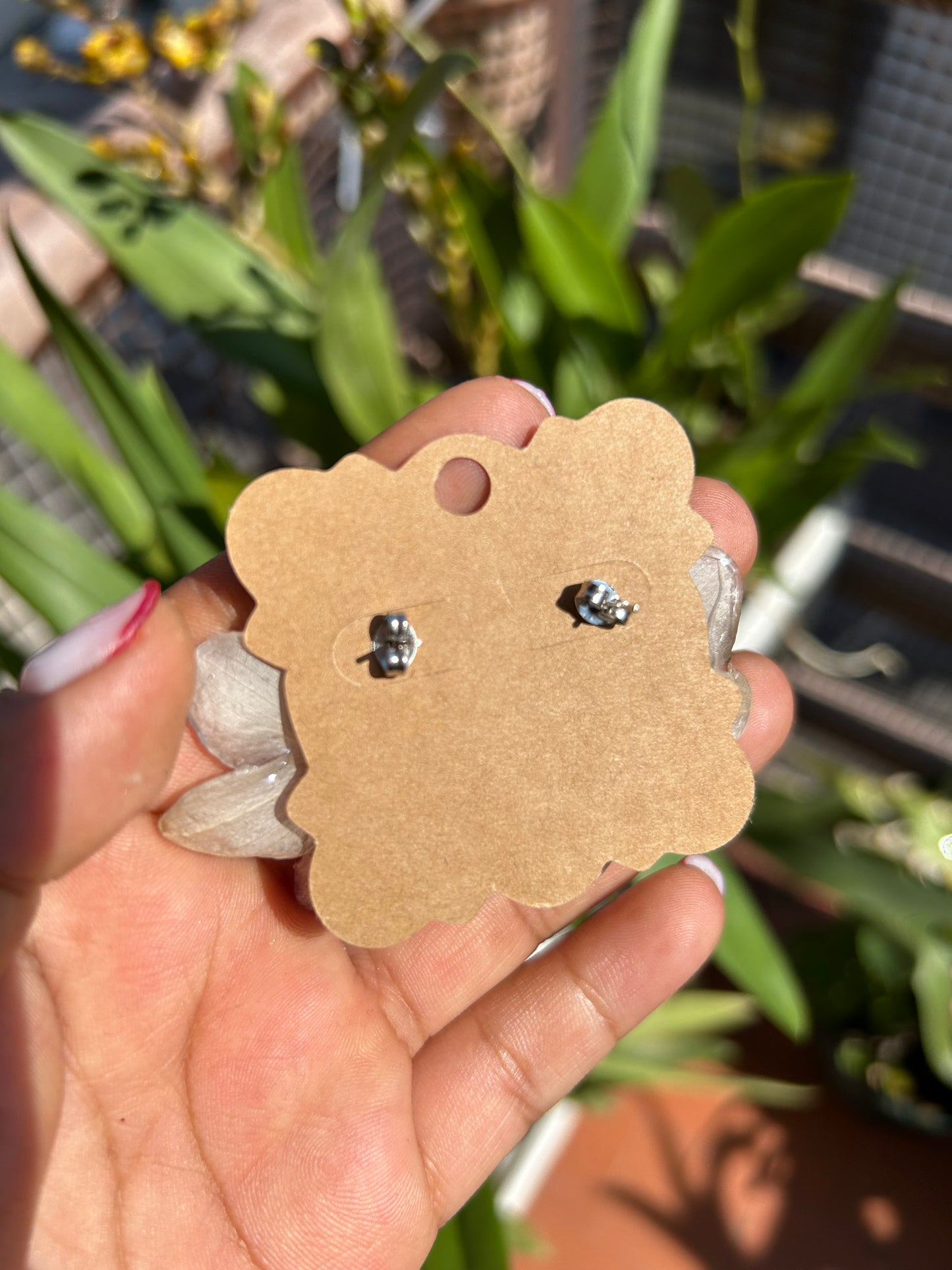 Mini orchid earrings