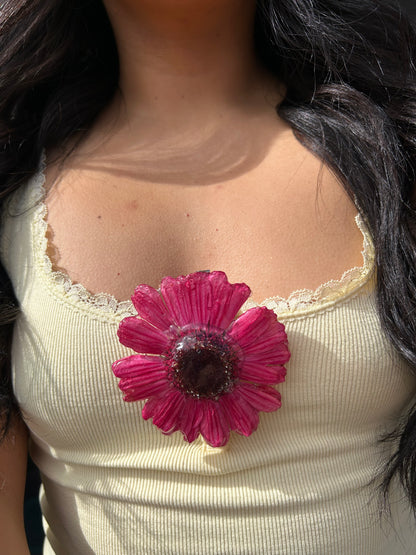 Hair clip Gerbera Fucsia
