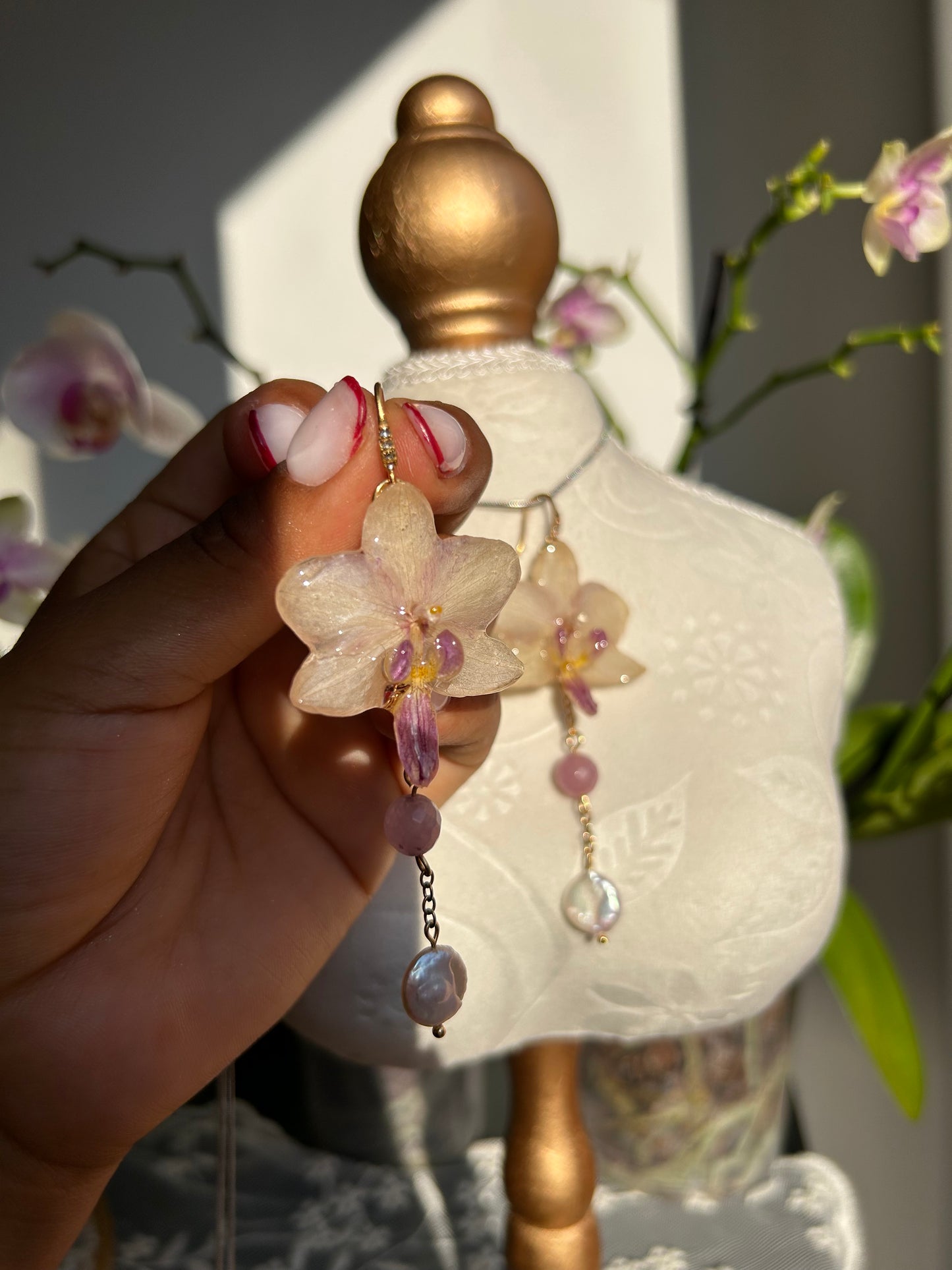 Princess orchid earrings