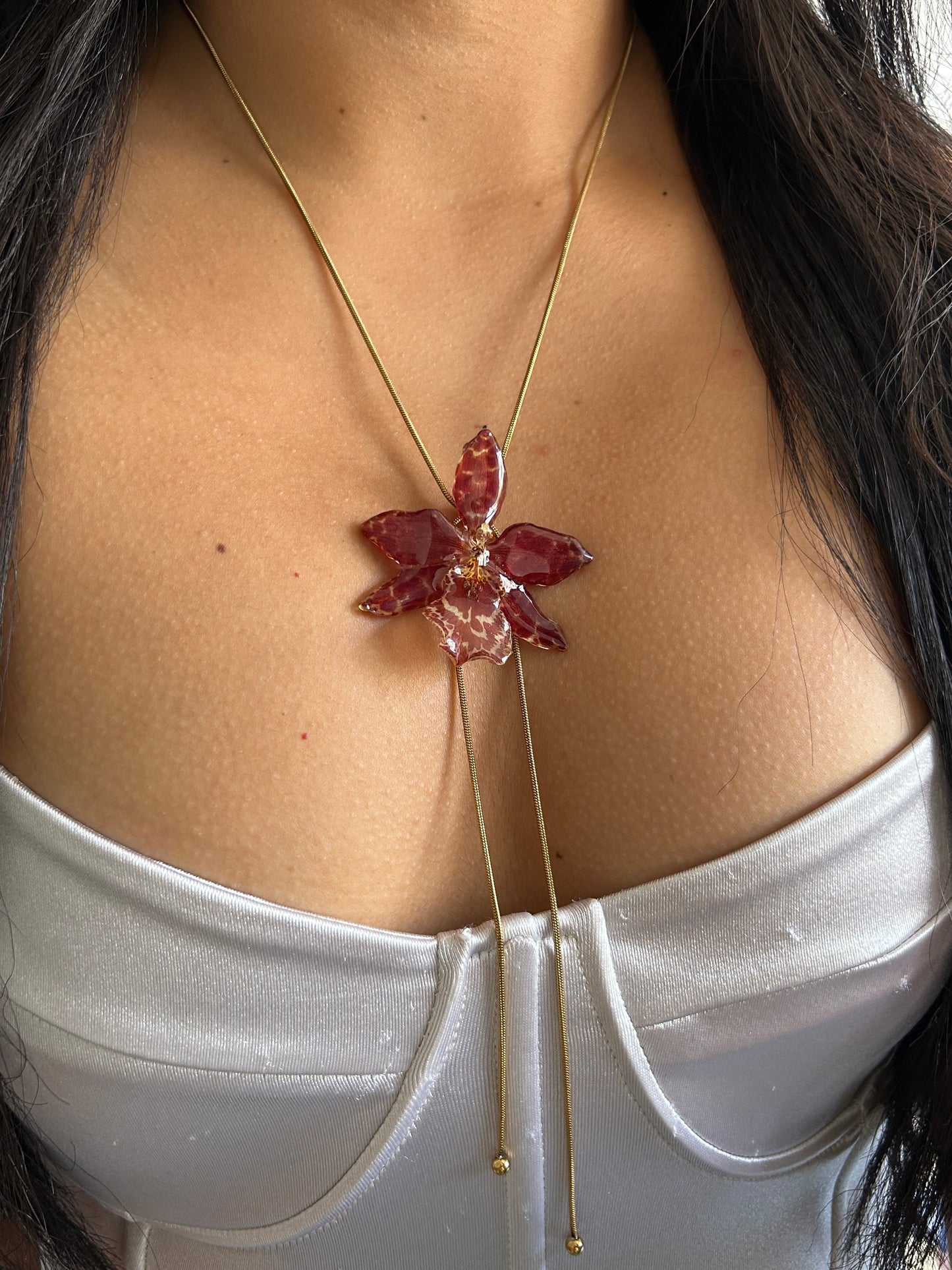 Wild red exotic orchid