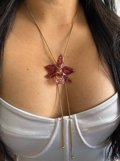 Wild red exotic orchid