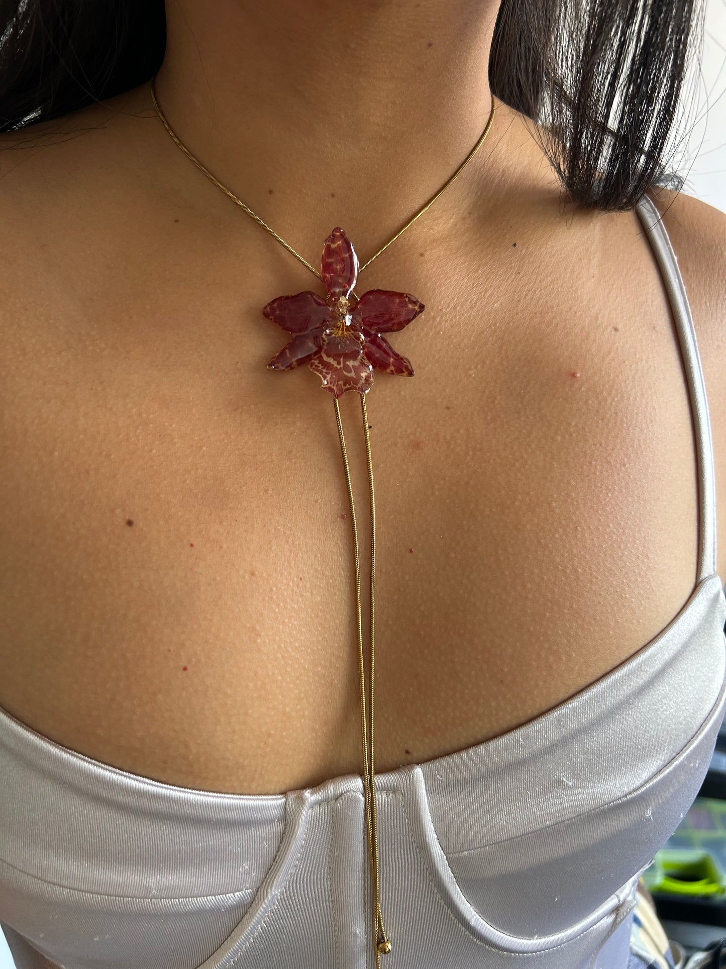 Wild red exotic orchid