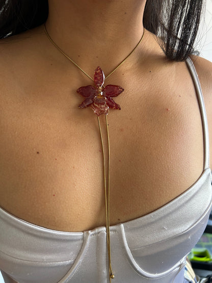 Wild red exotic orchid