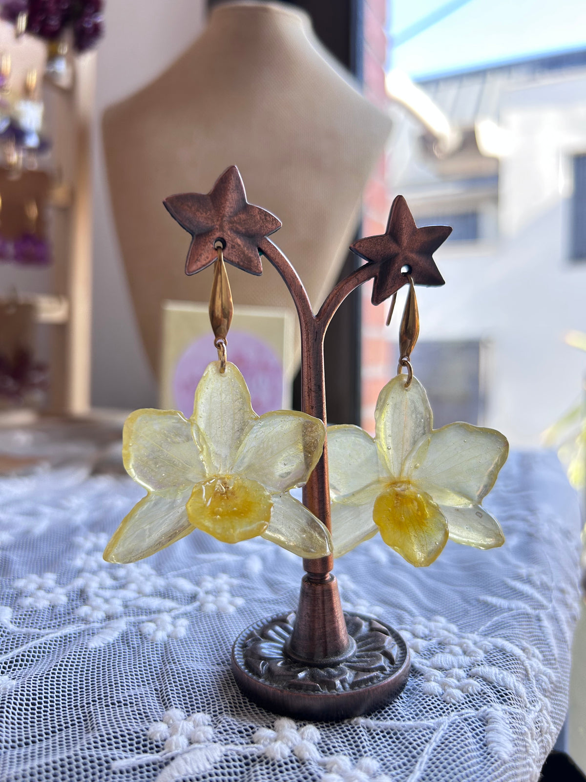 Pendientes dendrobium Yellow