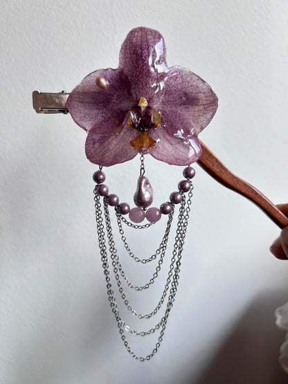 Hair clip Phalaenopsis pink